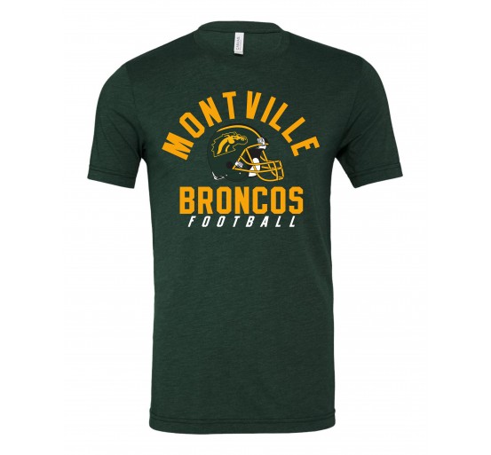 Montville Broncos Football Unisex "Super Soft" Triblend Short-Sleeve T-Shirt